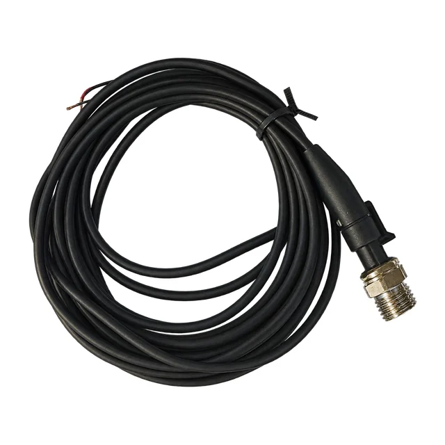 Pump pressure sensor with coiled cable and metal process connection
