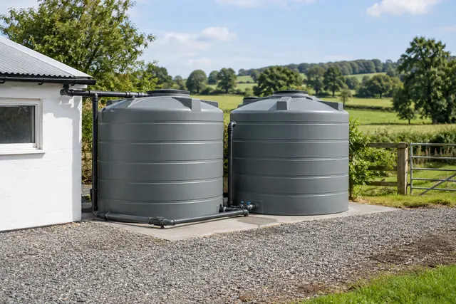 Water storage tanks and delivery pipework